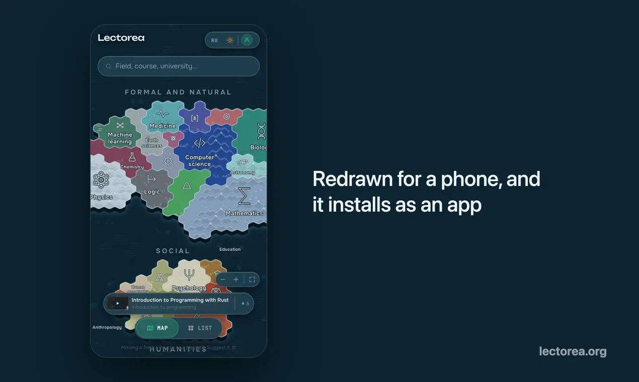 Lectorea at phone width