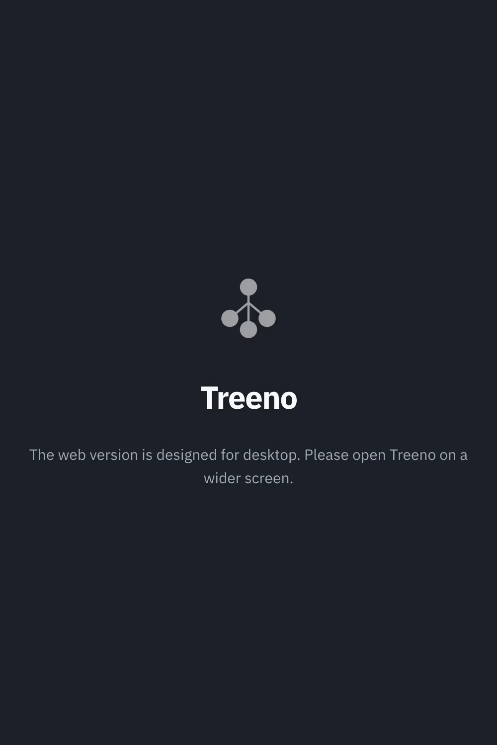 Treeno running at mobile width