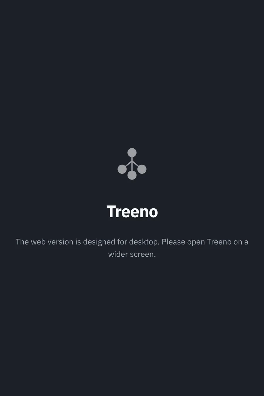 Treeno running at mobile width